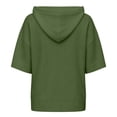 thumbnail image 2 of Caywon Women's Sweater, Hooded 3/4 Sleeve Button Front with Drawstring and Ribbed Trim, Loose Knit Casual Fall Winter Daily Wear for Women, 2 of 8