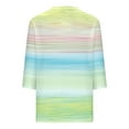 thumbnail image 3 of Womens Plus Size Tops, 3/4 Sleeve Shirts for Women Fall Fashion Loose Fit Ombre Tie Dye V Neck T-Shirts, 3 of 4