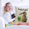 thumbnail image 5 of Funda de almohada de lino con diseño de conejito de Pascua feliz para sofá, funda de almohada para coche, 45x45cm Afortunado Sencillez, 5 of 5