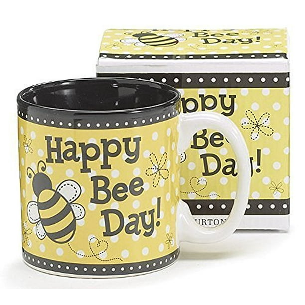 "Happy Bee Day" Honey Bumble Bee Coffee Mug Adorable Gift