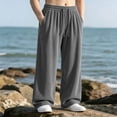 thumbnail image 2 of Men's Sweatpants Loose Striped Straight Leg Sweatpants For Men Elastic Waisted Wide Leg Pants Men's Drawstring waist Pants, 2 of 6