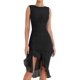 thumbnail image 1 of Women's Elegant Bodycon Midi Dress Sleeveless Mesh Frill Hem Mermaid Tail Summer Tank Dress Cocktail Party, 1 of 5