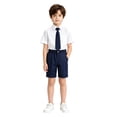 thumbnail image 4 of Gunia Teen Boys Dress Shorts For School Lightweight Casual Dress Pants With Elastic Waist For Daily Sport Formal Occasions Trousers Blue 12-13 Years, 4 of 4