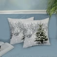 thumbnail image 4 of Winter Pillow Covers 18x18 White Snowflake Tree Decor Throw Pillows Case for Couch Christmas Indoor Outdoor Decorative Cushion Cases for Sofa Bed Decorations Set of 2, 4 of 6
