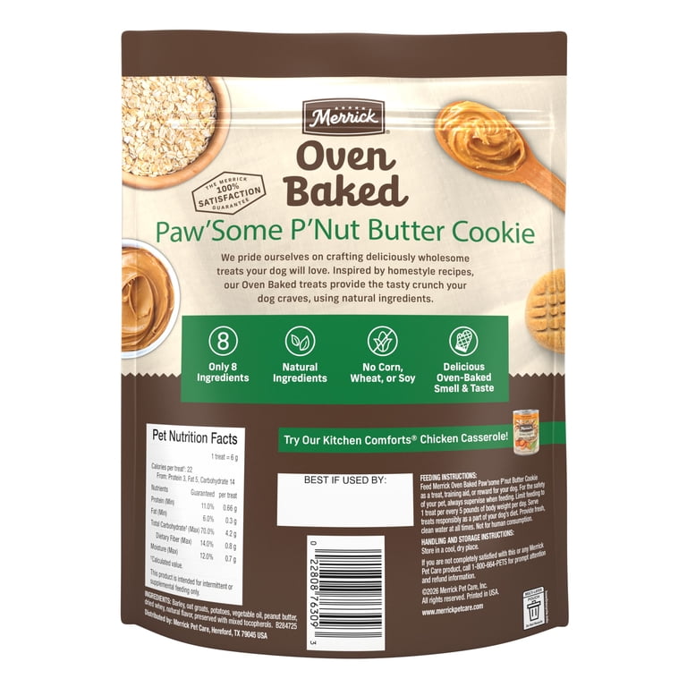 Merrick Oven Baked Paw'some P'nut Butter Cookie Dog Treats photo 6