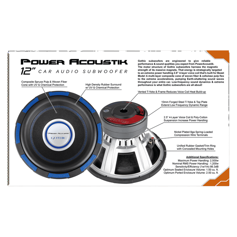 2 pack) Power Acoustik Gothic Series GW-124 Premium 12