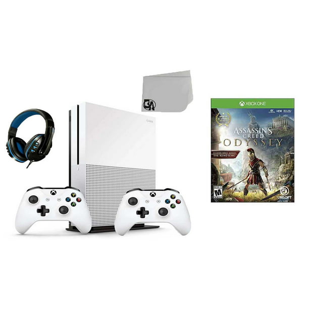 kiespijn etiket renderen Microsoft Xbox One X 1TB Gaming Console White 2 Controller Included with Assassin's  Creed- Odyssey BOLT AXTION Bundle Like New - Walmart.com