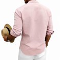 thumbnail image 3 of Betivan Men Printed Fashionable Casual Loose Button Placket Long Sleeve Stand-up Collar Blouse Shirt, 3 of 7