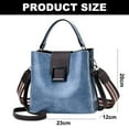 thumbnail image 2 of New fashion bucket bag faux leather retro casual shoulder crossbody bag - blue, 2 of 5
