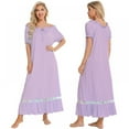 thumbnail image 4 of Women's Lace Nightdress Short Sleeve Victorian Nightgown Sleepwear Pajama, 4 of 7