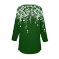thumbnail image 4 of Ruimatai Women's 3/4 Sleeve Button Down Top Color Block Printed Blouse Fashionable Round Neck Casual Shirt, 4 of 5