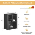 thumbnail image 6 of VECELO 3 Cubes Bookcase Set of 2, Modern 2-Tier Storage Organizer, Freestanding Wood Bookshelf for Home Office Study Living Room, Black, 6 of 6
