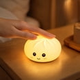 thumbnail image 5 of Cute Bun Night Light, Silicone Tap Control Lamp with 7 Colors & Timer, Soft Rechargeable Bedside Mood Light for Kids Nursery Bedroom Decor, Safe Squishy Gift, 5 of 8