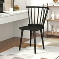 thumbnail image 4 of Costway Rubber Wood Windsor Dining Chairs Set of 2 with Spindle Back for Living Room Black, 4 of 9