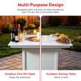 thumbnail image 6 of CostaElm 42'' Outdoor Fire Pit Table, 55,000 BTU Heat Output Gas Propane Fire Pit Table with Glass Wind Guards & Removable Cover Lid, White, 6 of 7