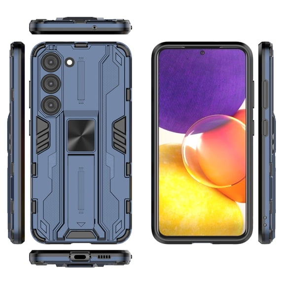 Compatible With Samsung Galaxy S23 Phone Case Military Grade Protection Kickstand Shockproof Anti-Scratch Anti-Fingerprint Lightweight Rugged Phone Cover for Men or Women,Navy