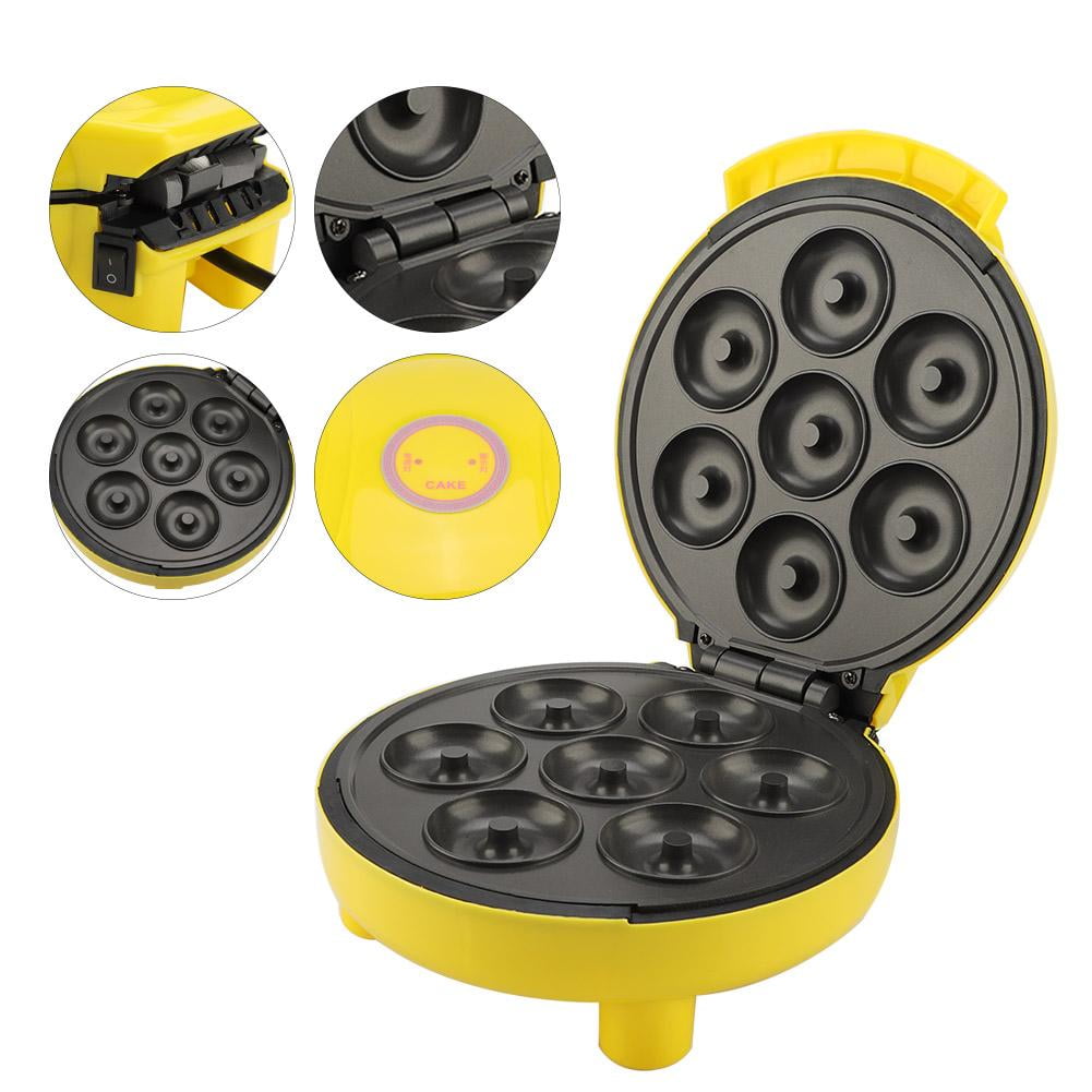 Tebru Mini Doughnut Maker,Mini Electric Doughnut Maker Machine Mold Household Baking DIY US Plug