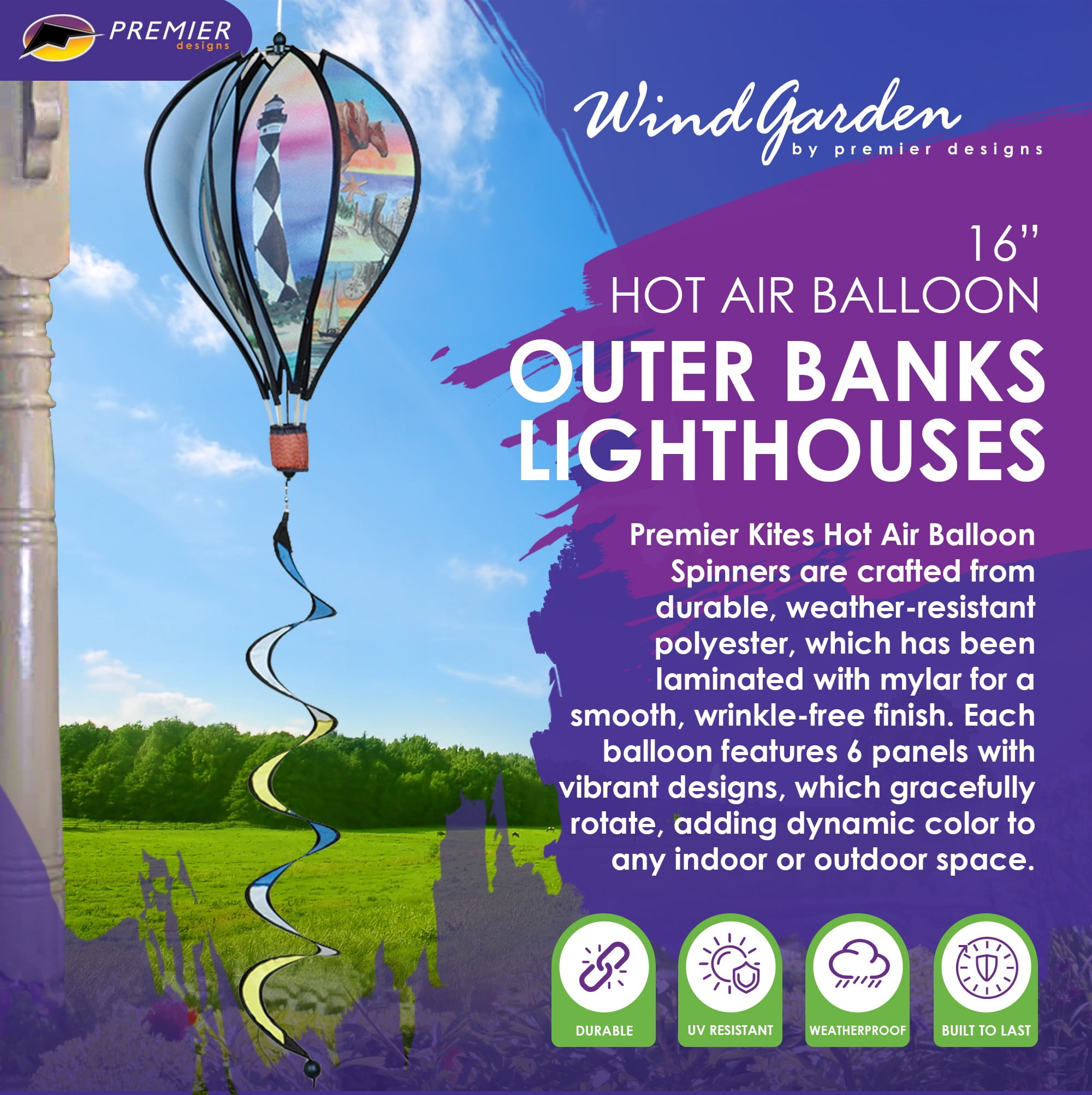 Premier Kites Hot Air Balloon 16 in. - Outer Banks