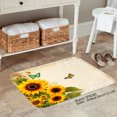 thumbnail image 2 of Spxubz Sunflower Butterfly Non Slip Flannel Floor Mat For Bathroom Kitchen Bedroom Decor 16x24 Inch, 2 of 5