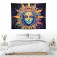 thumbnail image 3 of ONETECH  Blacklight Burning Sun Tapestry Neon Wall Tapestry Mystic Constellation Tapestry Coloful Boho Mandala Tapestry Wall Hanging for Home Decor, 3 of 7