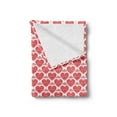 thumbnail image 2 of Norwegian Soft Flannel Fleece Throw Blanket, Heart Shapes with Floral and Bird Motifs Valentine's Day Themed Print, Cozy Plush for Indoor and Outdoor Use, 70" x 90", Vermilion and White, by Ambesonne, 2 of 5