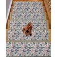 thumbnail image 2 of Floral Stair Treads Non Slip for Steps Ethnic Flower Paisley Feather Aqua Linen Texture 10 Pcs Reusable Adhesive Stair Runner Mats for Dogs Elders Carpet Treads Rugs for Staircase 8x30 In, 2 of 7