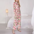 thumbnail image 3 of Fotbe Rose Flowers Conjunto de Pijama de Manga Larga para Mujer con Estampado, Ropa de Dormir de 2 Piezas, Conjunto de Casa Suave y Cómodo con Bolsillos-Large, 3 of 7
