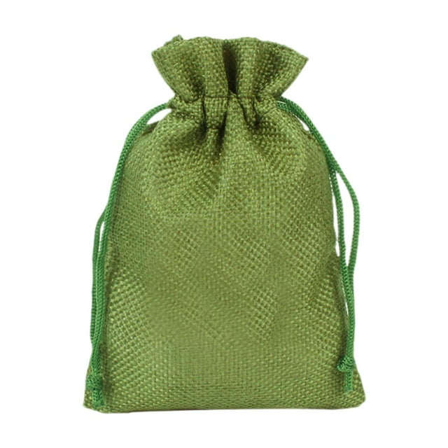 jifeng 50 Pieces Gift Bags with Drawstring Drawstring Bag for Grocery Party Wedding Green