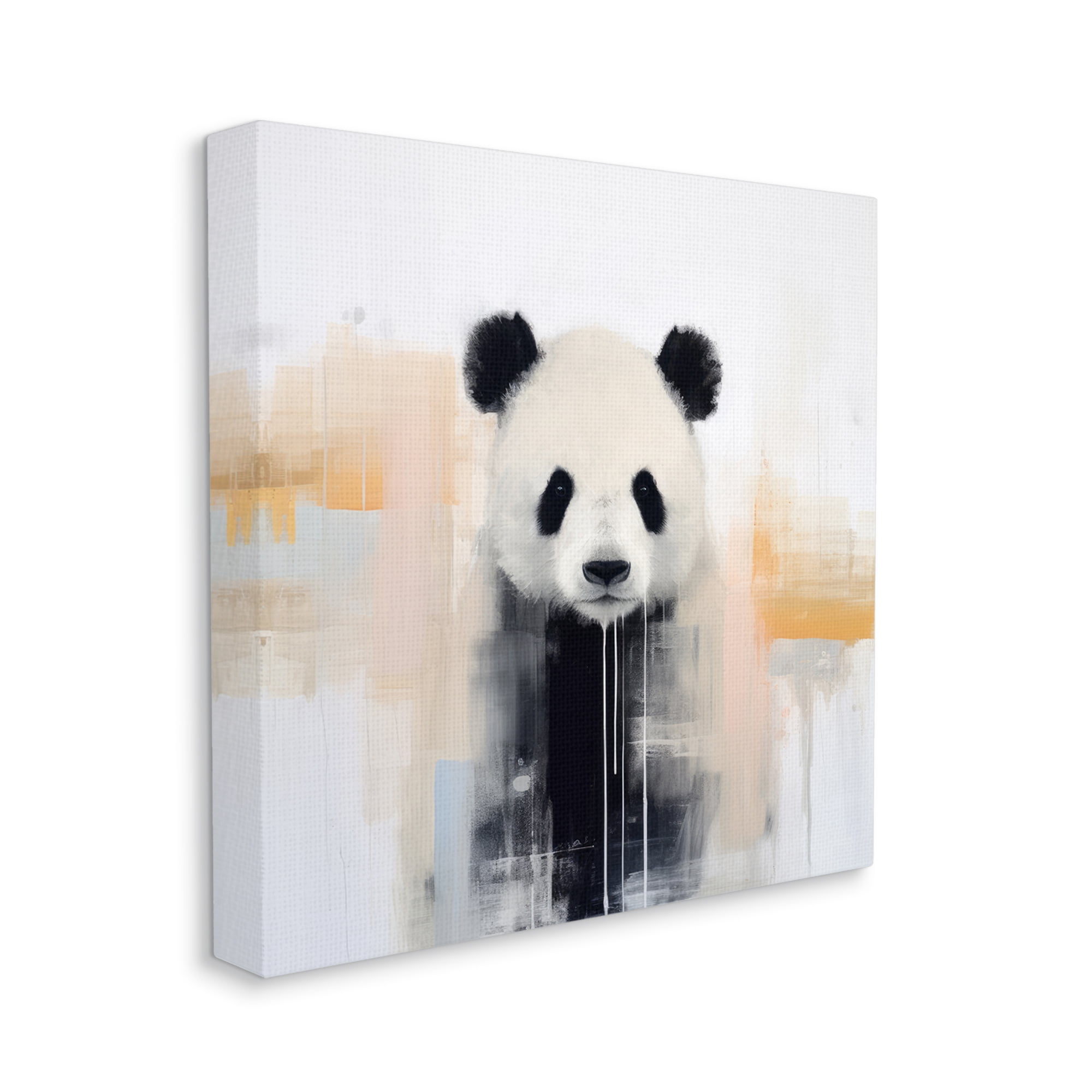 Stupell Industries Abstract Panda Bear Animals & Insects Painting Gallery Wrapped Canvas Art Print Wall Art, 17 x 17