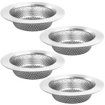 LotFancy Kitchen Sink Strainer, 4 Pack Stainless Steel Drain Strainer, 4.5 in Large Wide Rim