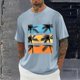 thumbnail image 1 of Tops para hombre, blusas y camisas de cuello redondo y manga corta para hombre, blusas casuales de moda con cuello redondo y estampado para hombre, blusas de poliéster para hombre., 1 of 5
