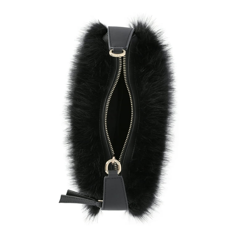 Scoop Women's Faux Fur Top Handle Mini Bag, Black - Walmart.com