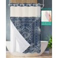 thumbnail image 2 of No Hook Shower Curtain with Snap in Liner, Vintage Medieval Turkish Patterns Mural Wallpaper Hotel Shower Curtains for Bathroom, Washable Shower Curtain Liner Set with Mesh Top Window, 36"x72", 2 of 6