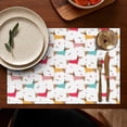 thumbnail image 5 of Colorful Funny Dachshund Summer Placemats Table Placemats Set Of 4-Linen Kitchen Washable Placemats Table Mats 11.8"x17.7"Non-Slip Heat Resistant, 5 of 6