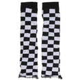 thumbnail image 1 of Womens Checkered Leg Warmer - Black/White, 1 of 2