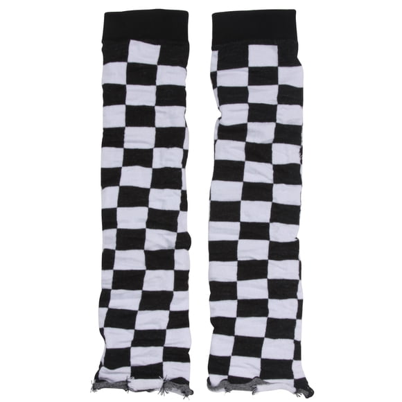 Womens Checkered Leg Warmer - Black/White