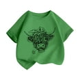 thumbnail image 1 of Yanlir 2-13 Years Girls Cotton Short Sleeve Shirts Toddler Soft Crewneck T-Shirts Solid Summer Tees Casual Tops for Children Everyday Wear(Army Green#2,2-3 Years), 1 of 9
