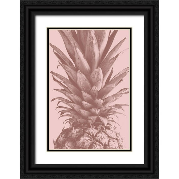 Artographie Studio 13x18 Black Ornate Wood Framed with Double Matting Museum Art Print Titled - Pineapple Close Up 01