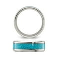 thumbnail image 3 of Mens Stainless Steel Band Ring with Turquoise Inlay (8mm), 3 of 4