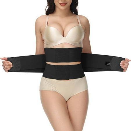

Cathalem Fetus Top Solid Color Elastic Winding Abdominal Fitness Belt Waist Trainer Corset plus Size Underwear Black Small