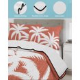thumbnail image 4 of Quilts Twin XL Size, Red Tropical Tree Soft Comforter Bedding Set for Bed, Summer Coastal Palm Trees Lightweight Quilted Bedspread with Pillow Cover(2 Pieces) for All Season, 68x98 Inch, 4 of 7