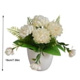 thumbnail image 2 of Flores artificiales en macetas de plástico planta de simulación oficina en casa decoración floral falsa, blanco lechoso 5 flores Methold HA7823-01B, 2 of 3