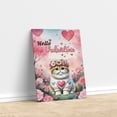 thumbnail image 3 of Hello Valentine’s Day Exotic Shorthair Flower Crown Romantic Pink Floral Vertical Matte Canvas Poster Cat Lover Kitten Owner Gifts Wall Art Home Decor - 00031, 3 of 5