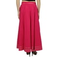 thumbnail image 3 of Bimba Women's Magenta Maxi Skirt Gota Patti Design Drawstring Tassel Waist-S, 3 of 4