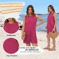 thumbnail image 4 of SWQZVT Summer Rompers for Women Casual Sleeveless Jumpsuits Shorts Overalls Loose Fit Onesie with Pockets, 4 of 8