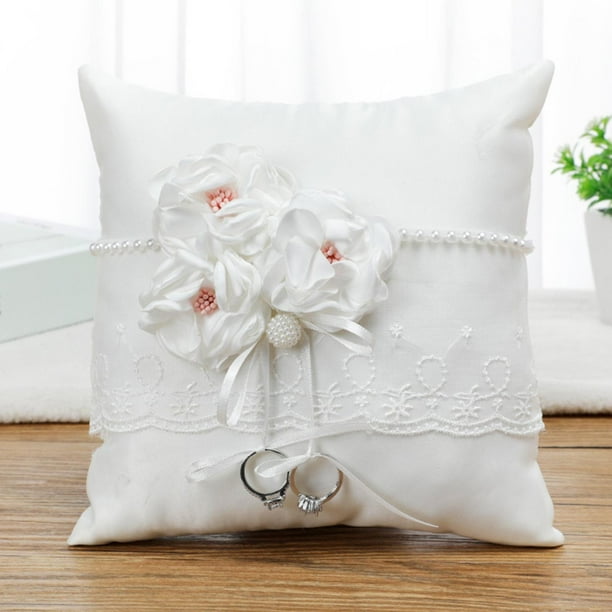 Almohada de allo de boda, cojín de allo de joyería, almohada de portador de allo para , accesorios de boda, propuesta de 3 piezas yotijar Almohada de anillos de boda