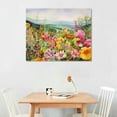thumbnail image 2 of Creowell Flower Landscape Painting Wall Art, Colorful Floral Canvas Prints Picture Wall Decor, Watercolor Pink Rose Blossom Botanical Modern Artwork for Living Room Home Decoration 20x16 in/16x12 in, 2 of 4