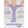 thumbnail image 5 of Hugh Ugoli Women's Bamboo Diabetic Crew Socks, Thin, Loose Fit, Soft, Wide Stretchy, Seamless Toe, 4 Pairs, Aster Purple, Shoe Size: 6-9, 5 of 7