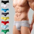 thumbnail image 5 of Calzoncillos de modal para hombre, para niños, con bolsa convexa, antidebilidad, cintura baja, color sólido, pantalones cortos simples, color rojo, 5 of 5
