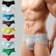 thumbnail image 3 of Calzoncillos de modal para hombre, para niños, con bolsa convexa, antidebilidad, cintura baja, color sólido, pantalones cortos simples, color rojo, 3 of 5